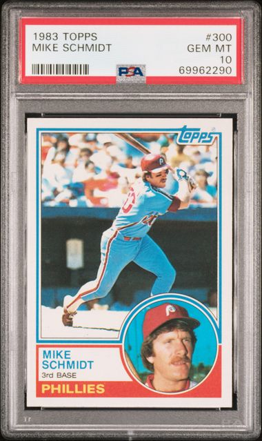 Graded 1983 Topps Mike Schmidt #300 Baseball Card PSA 10 Gem Mint