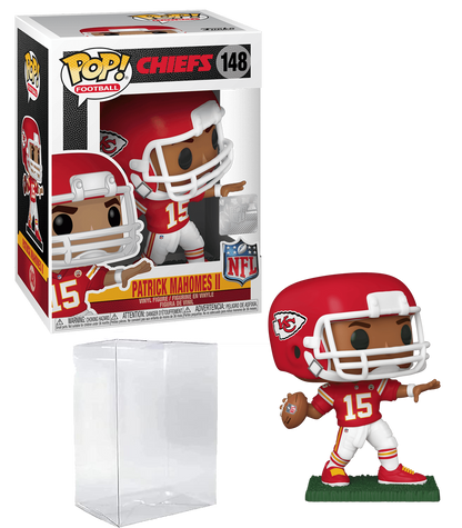 Patrick Mahomes II #148 Funko POP! Football Kansas City Chiefs Figurine Bundle with HOFSM Protector Case