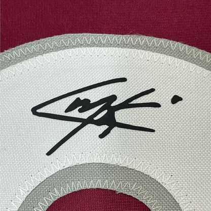 Framed Facsimile Autographed Cale Makar 35x39 Colorado Maroon Reprint Laser Auto Hockey Jersey
