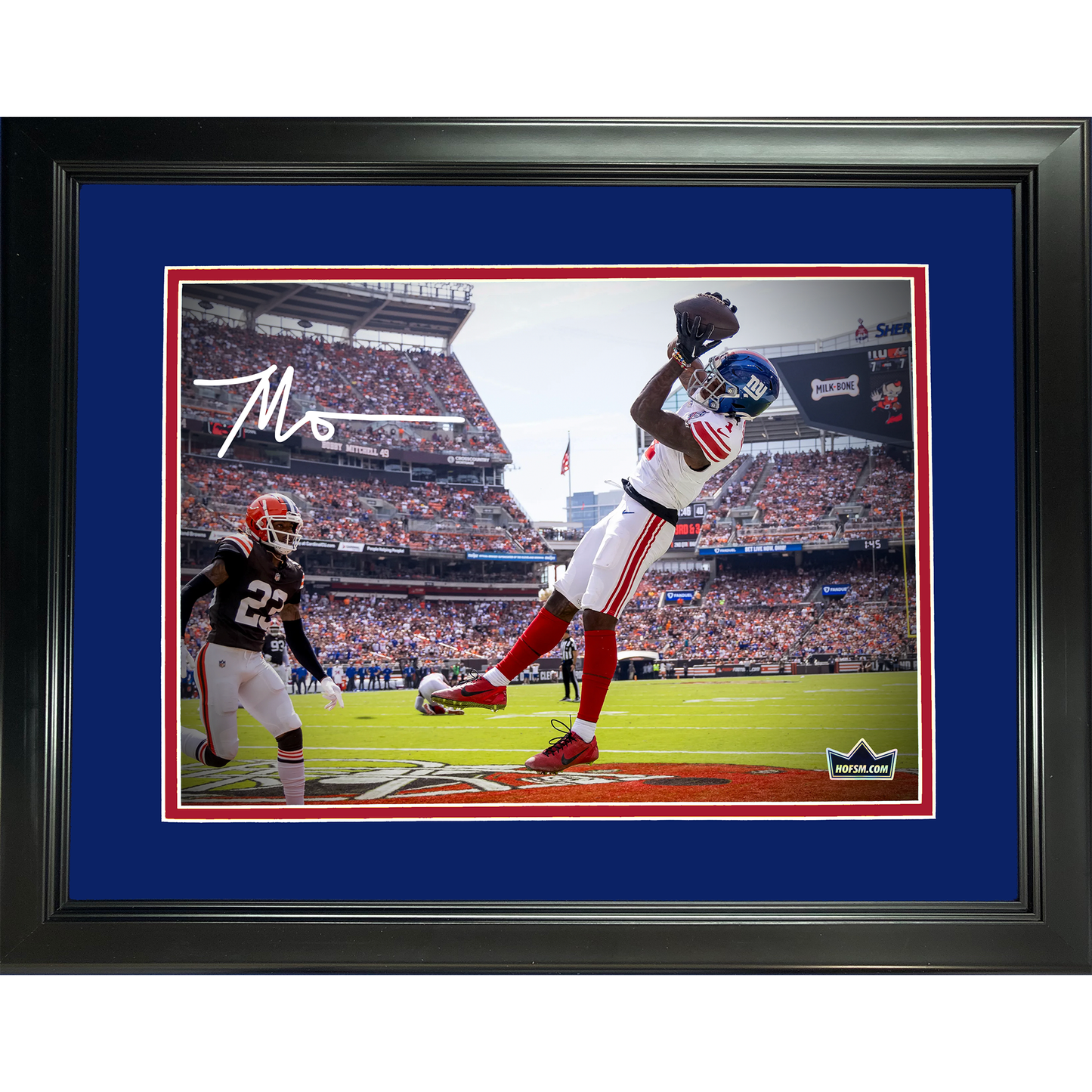 Framed Malik Nabers New York Giants Facsimile Laser Engraved Signature Auto 11"x14" Football Photo HOFSM Holo
