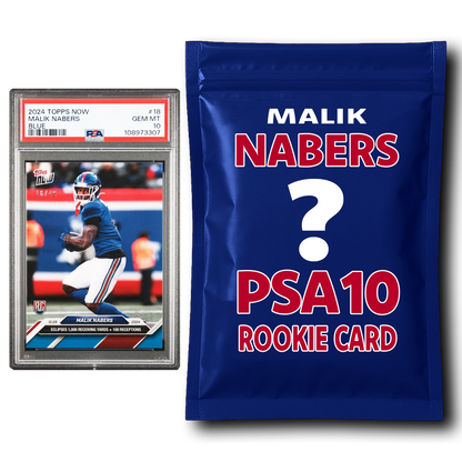 Malik Nabers PSA 10 Graded Football Rookie Card Mystery Pack
