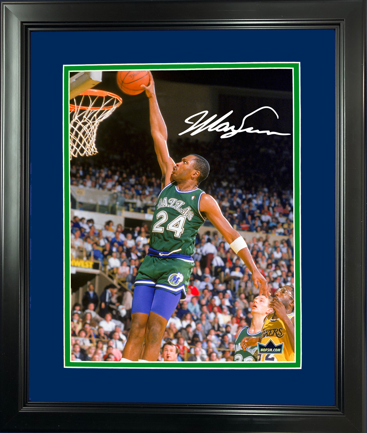 Framed Mark Aguirre Facsimile Laser Engraved Signature Auto 11"x14" Basketball Photo HOFSM Holo