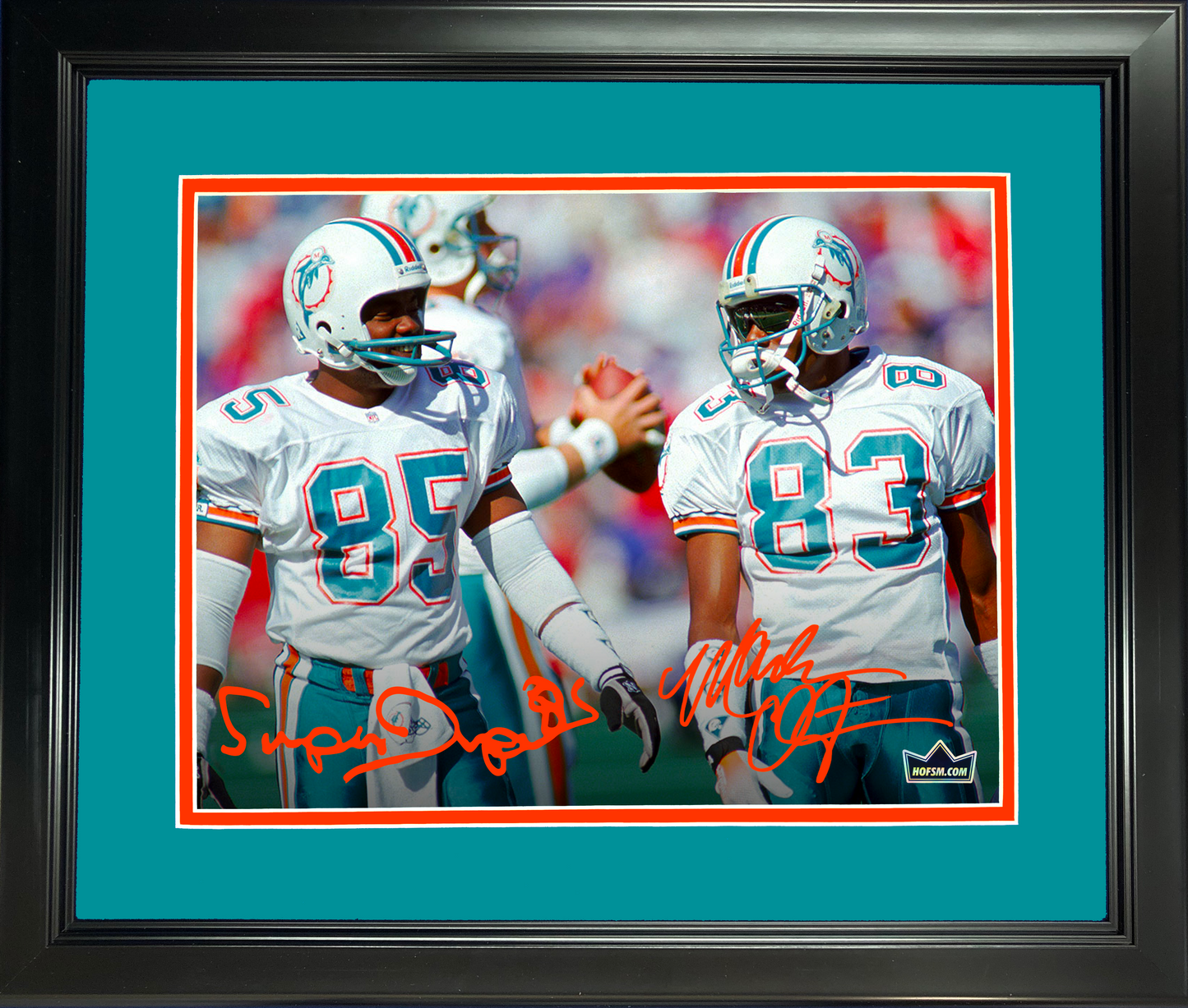 Framed Mark Duper & Mark Clayton  Marks Brothers  Miami Dolphins Dual Facsimile Laser Engraved Signature Auto 11"x14" Football Photo HOFSM Holo