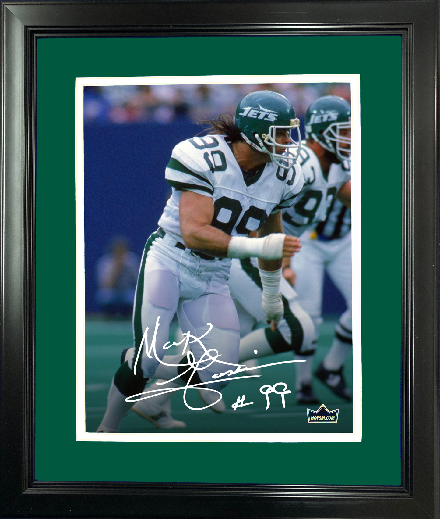 Framed Mark Gastineau Facsimile Laser Engraved Signature Auto New York Jets 11"x14" Football Photo HOFSM Holo