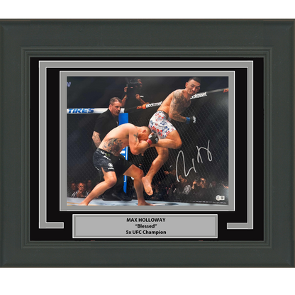 Framed Autographed/Signed Max Holloway UFC MMA Ultimate Fighting 16x20 Photo Beckett BAS JSA COA