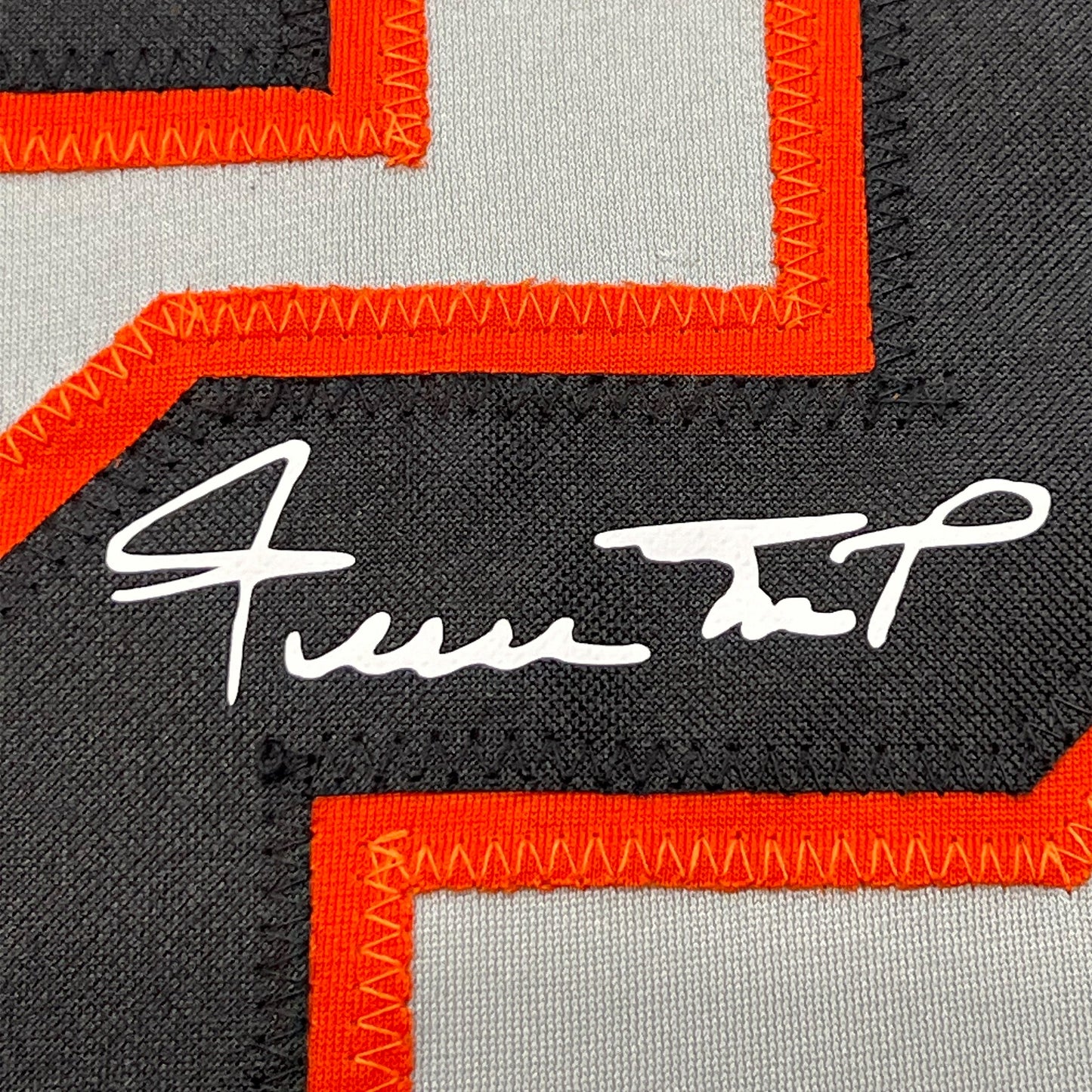 Framed Facsimile Autographed Willie Mays 35x39 San Francisco Grey Reprint Laser Auto Baseball Jersey