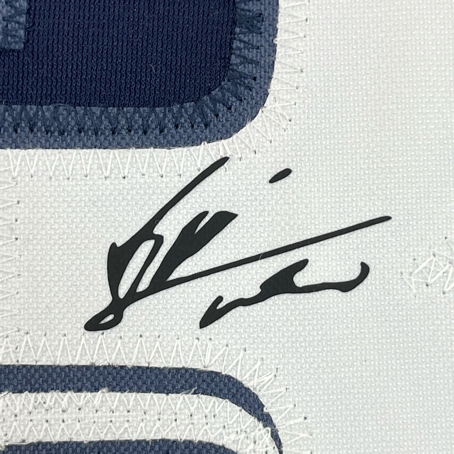 Framed Facsimile Autographed Lionel Messi Leo 35x39 PSG Blue Reprint Laser Auto Soccer Jersey