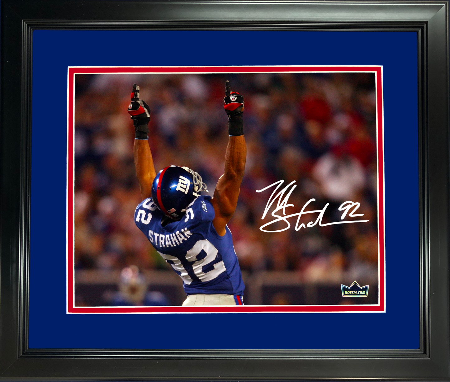 Framed Michael Strahan New York Giants Facsimile Laser Engraved Signature Auto 11"x14" Football Photo HOFSM Holo