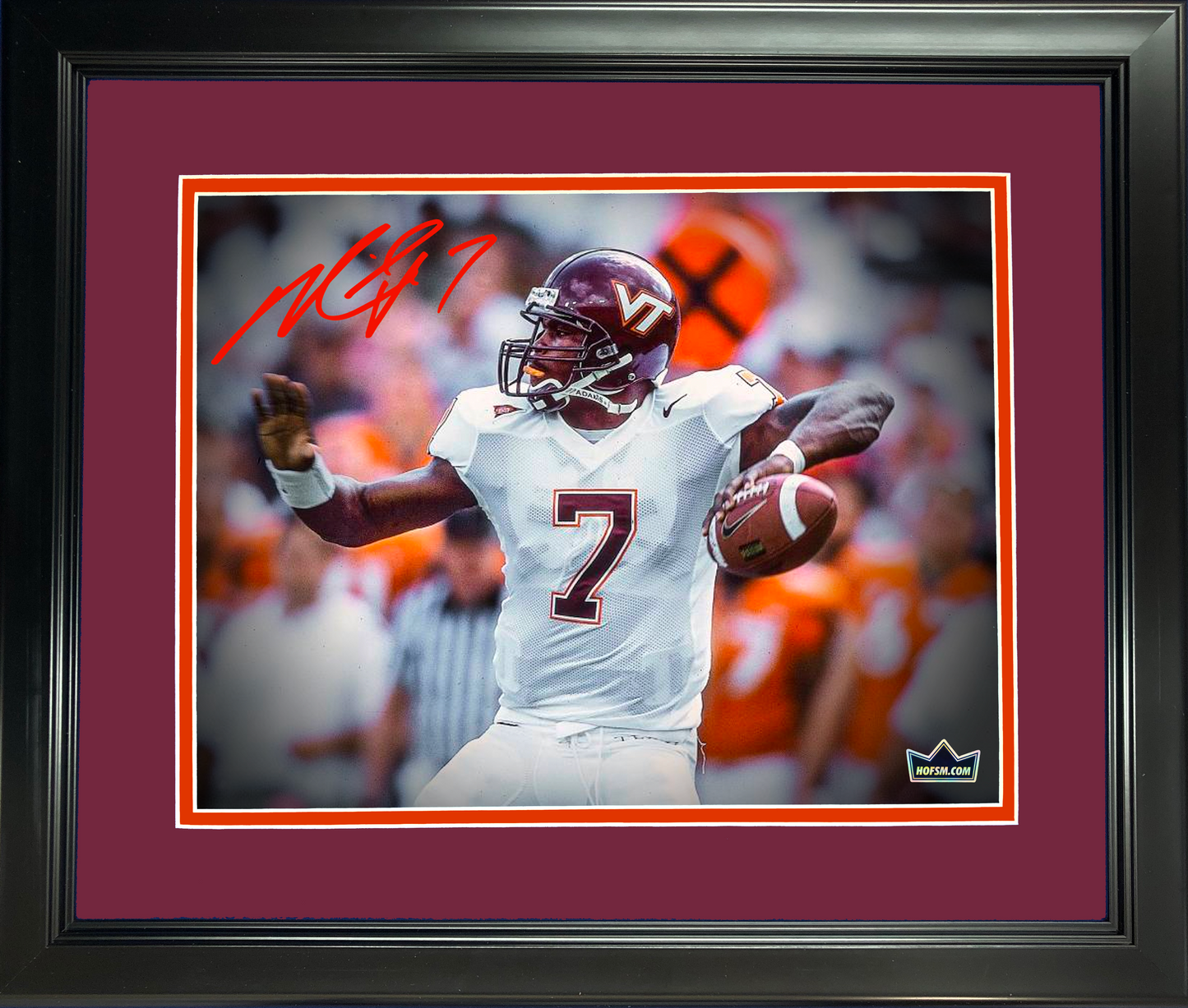 Framed Mike Michael Vick Facsimile Laser Engraved Signature Auto VT Virginia Tech Hokies 11"x14" College Football Photo HOFSM Holo