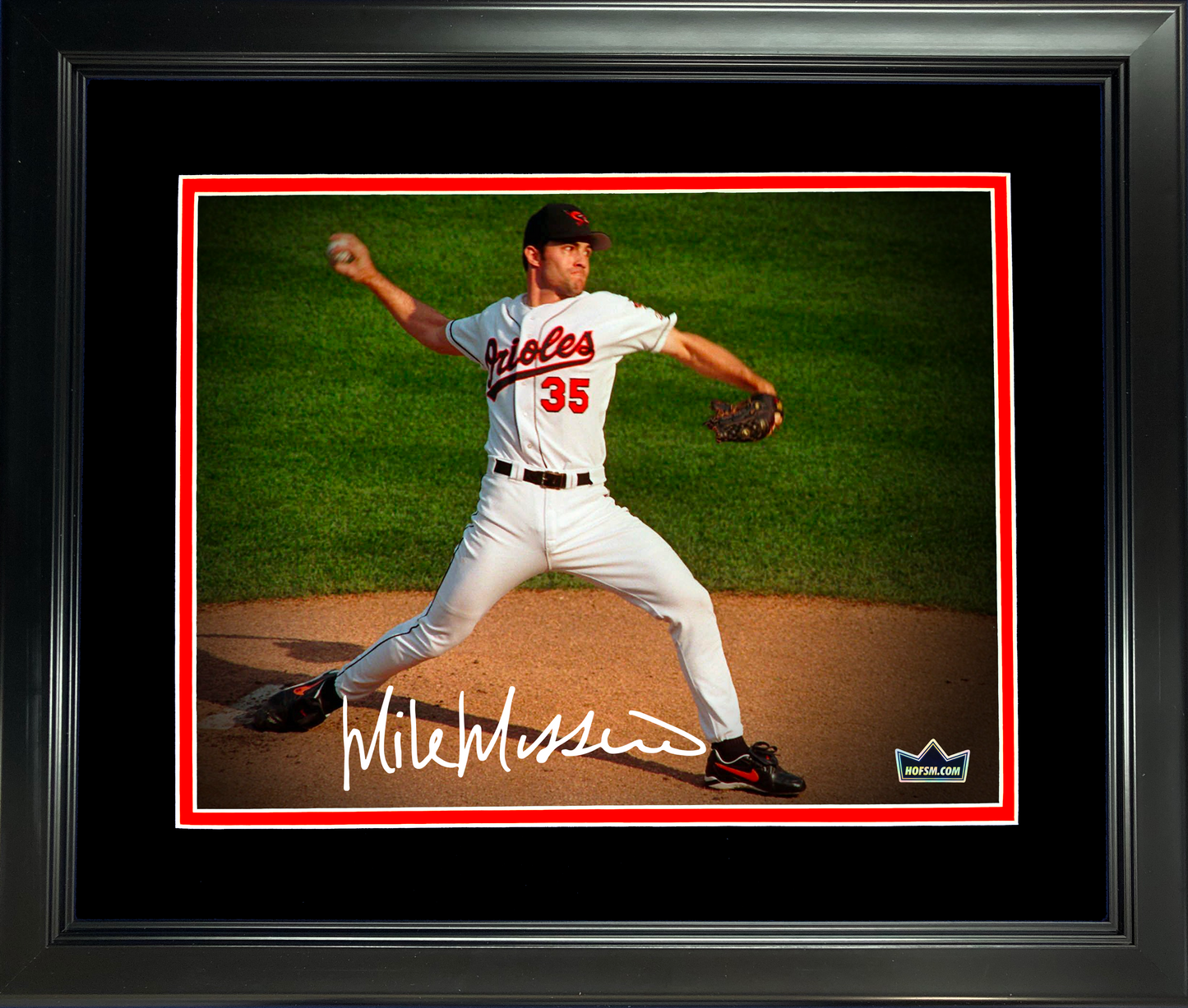 Framed Mike Mussina Facsimile Laser Engraved Signature Auto Baltimore Orioles 11"x14" Baseball Photo HOFSM Holo