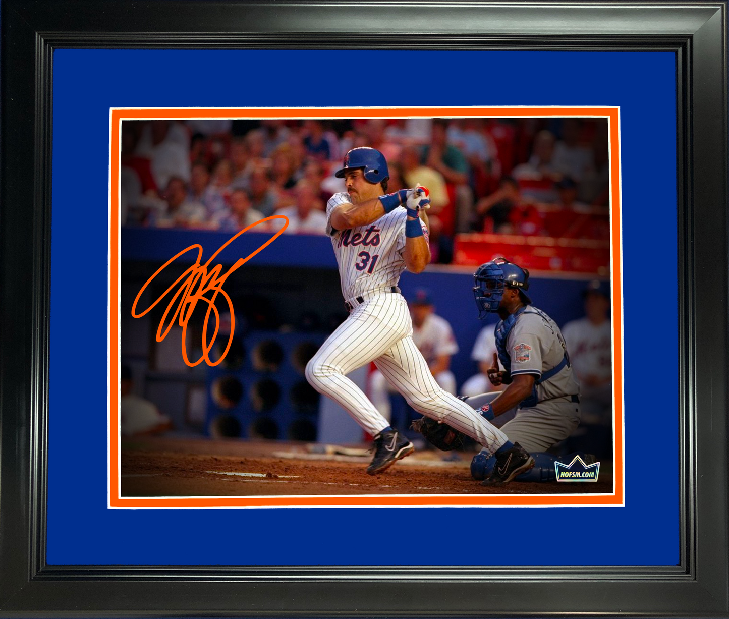 Framed Mike Piazza New York Mets Facsimile Laser Engraved Signature Auto 11"x14" Baseball Photo HOFSM Holo