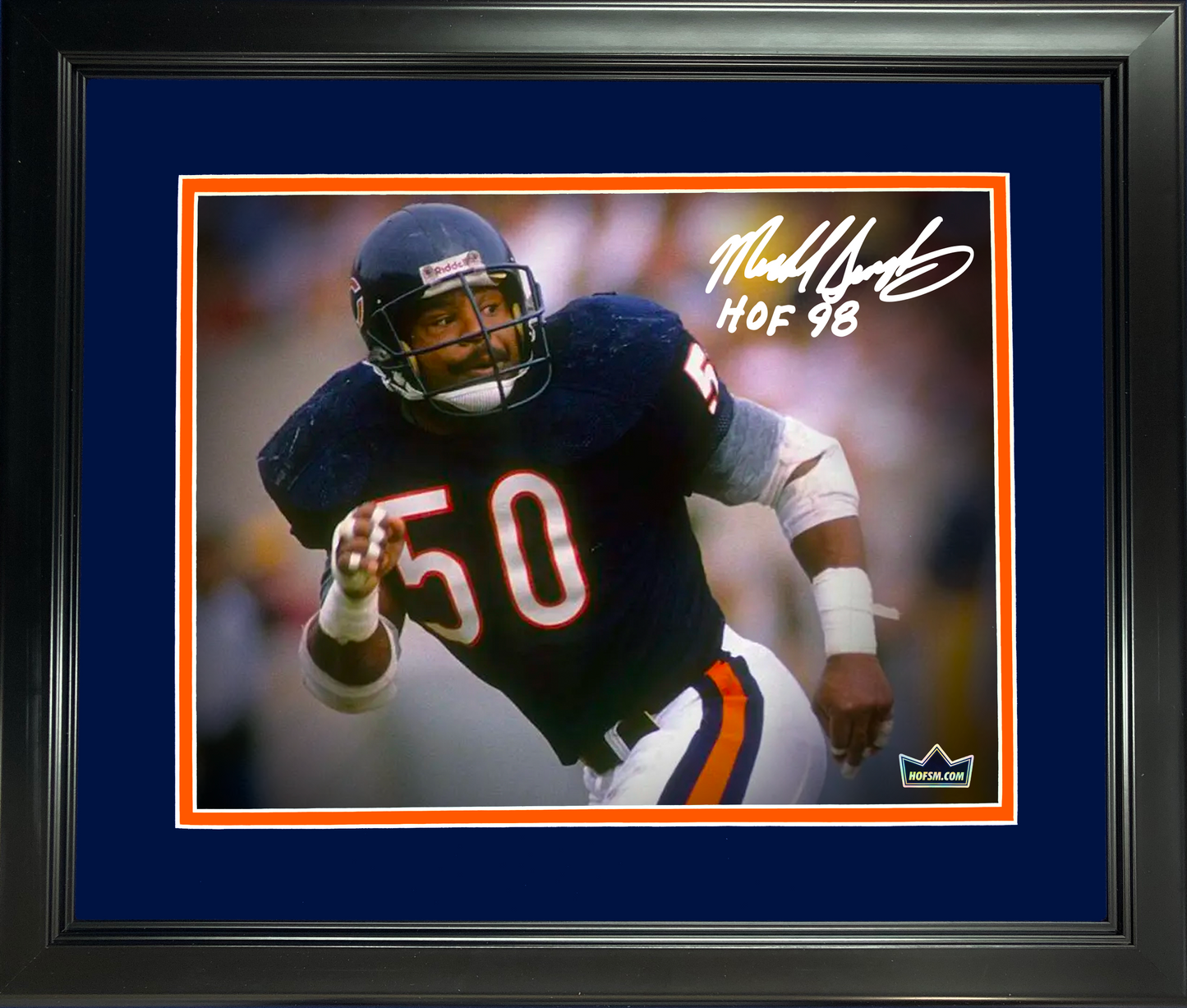 Framed Mike Singletary Chicago Bears Facsimile Laser Engraved Signature Auto 11"x14" Football Photo HOFSM Holo