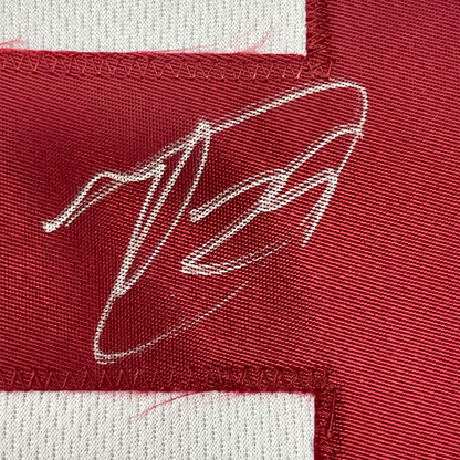 Framed Autographed/Signed Minkah Fitzpatrick 35x39 Alabama White College Football Jersey JSA COA