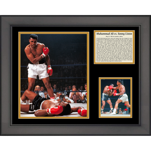 Framed Muhammad Ali vs Sonny Liston Boxing Match 11"x14" Three Photo Collage