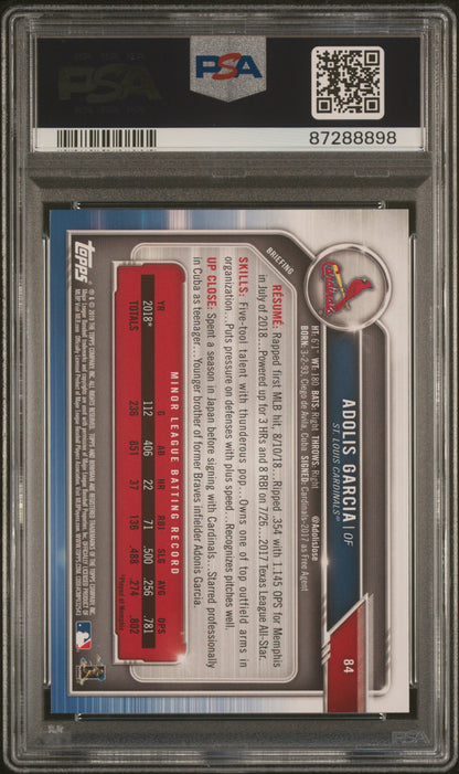 Graded 2019 Topps Bowman Adolis Garcia #84 Rookie RC Baseball Card PSA 10 Gem Mint