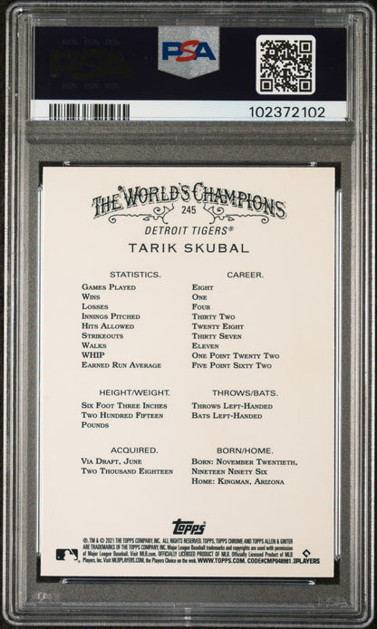 Graded 2021 Topps Allen & Ginter Chrome Tarik Skubal #245 Rookie RC Baseball Card PSA 10 Gem Mint
