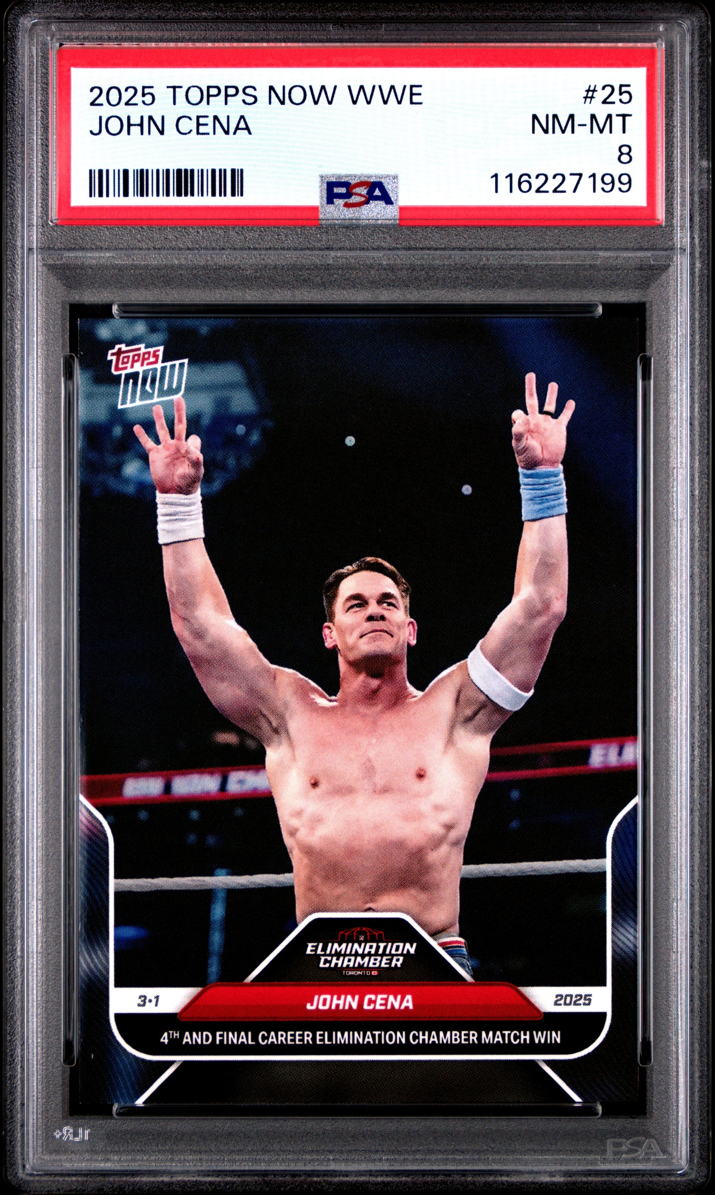 Graded 2025 Topps Now WWE John Cena #25 Wrestling Card PSA 8 Near Mint
