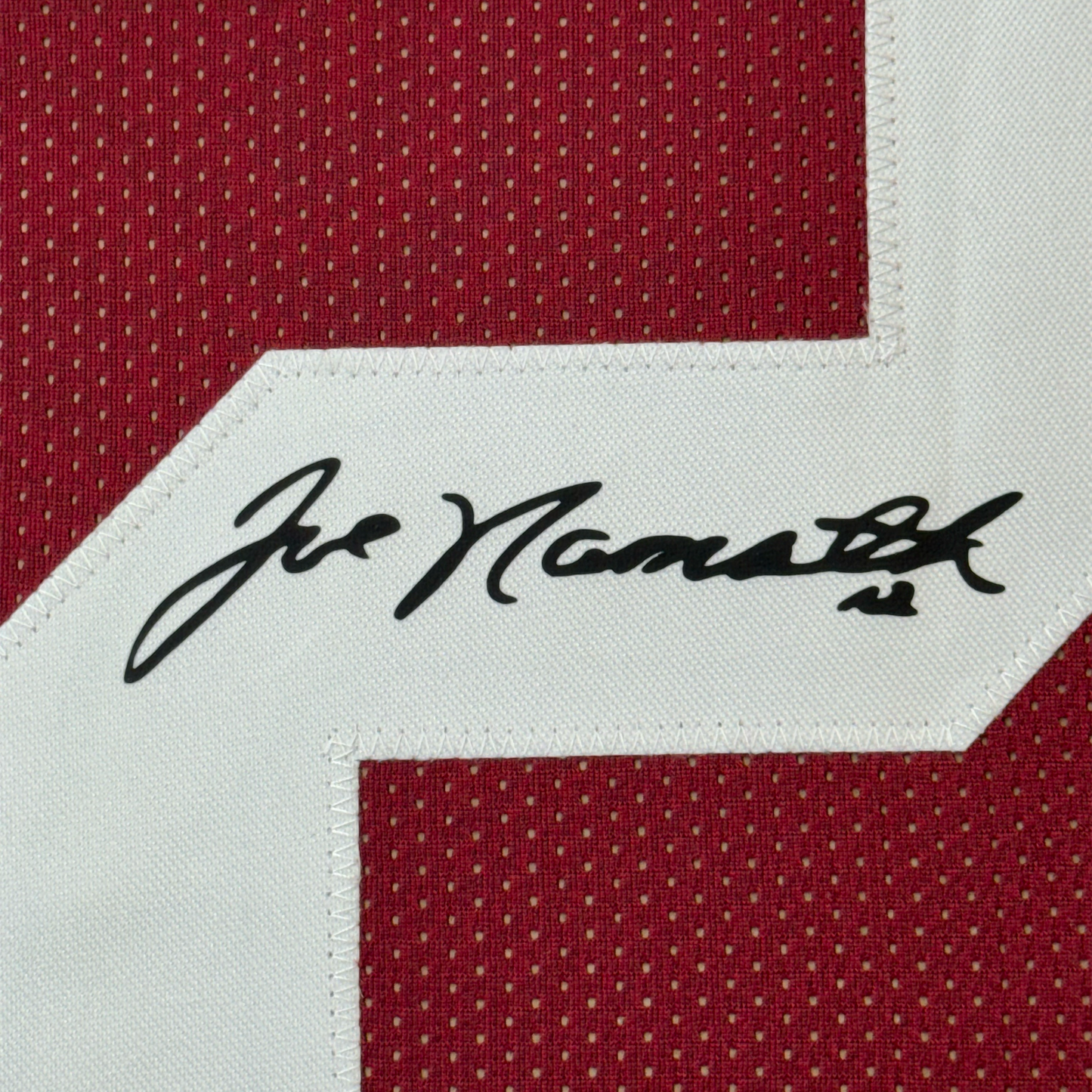 Framed Facsimile Autographed Joe Namath 35x39 Alabama Red Reprint Laser Auto College Football Jersey