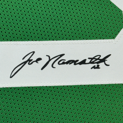 Framed Facsimile Autographed Joe Namath 35x39 New York Green Reprint Laser Auto Football Jersey