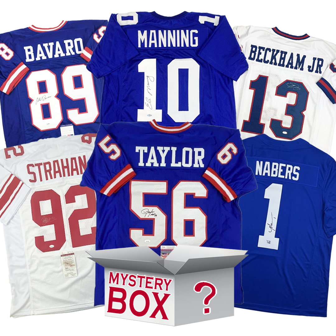 Autographed/Signed New York Football Jersey Mystery Box with PSA JSA or Beckett COA