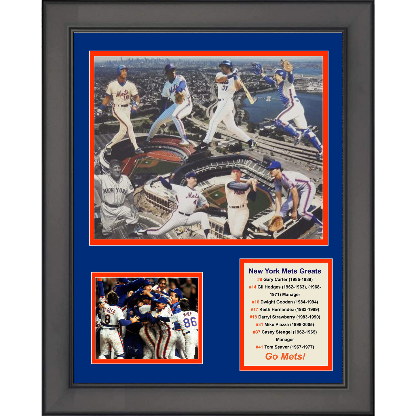 Framed New York Mets All-Time Greats Legends 11"x14" Baseball Three Photo Collage
