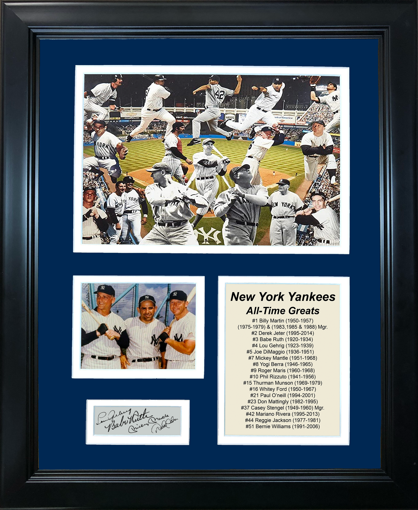 Framed New York Yankees All-Time Greats Facsimile Laser Engraved Signature Auto 11"x14" Baseball Photo Sig Collage #2