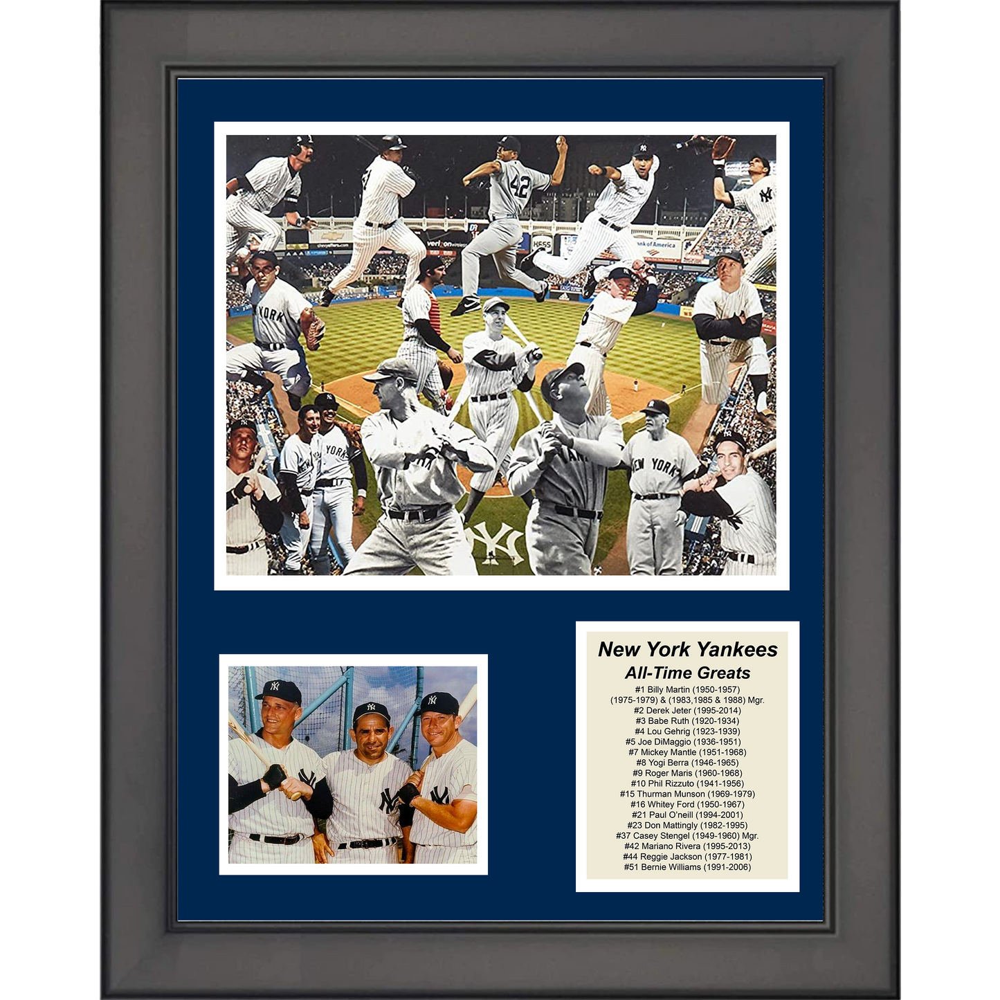 Framed New York Yankees All-Time Greats Legends 11"x14" Baseball Three Photo Collage #2