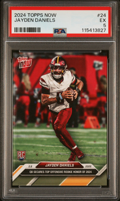 Graded 2024 Topps Now Jayden Daniels #24 Rookie RC Football Card PSA 5 Excellent