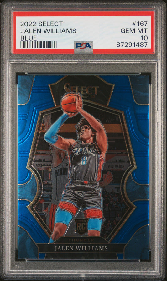 Graded 2022 Panini Select Jalen Williams #167 Blue Rookie RC Basketball Card PSA 10 Gem Mint