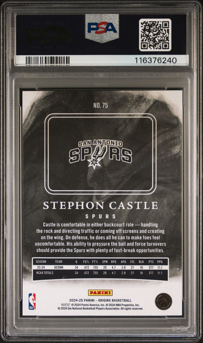 Graded 2024 Panini Origins Stephon Castle #75 Rookie RC Basketball Card PSA 10 Gem Mint