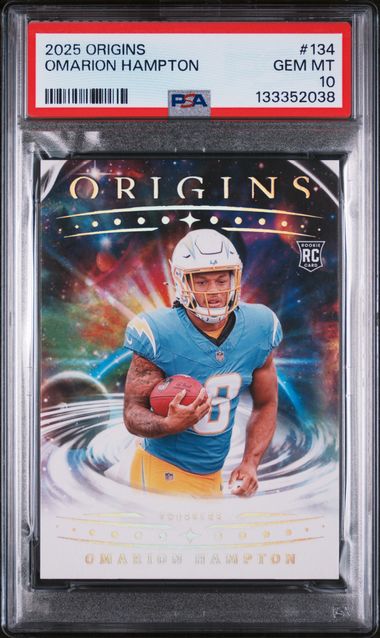 Graded 2025 Panini Origins Omarion Hampton #134 Rookie RC Football Card PSA 10 Gem Mint