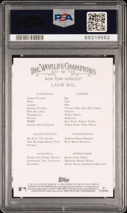 Graded 2022 Topps Allen & Ginter Luis Gil #191 Rookie RC Baseball Card PSA 10 Gem Mint