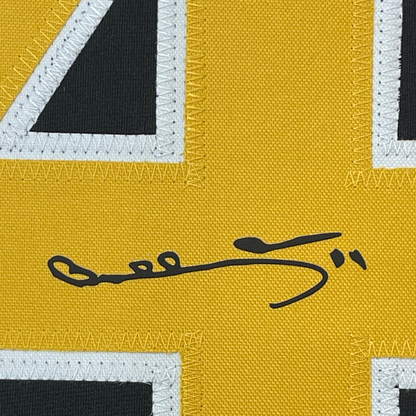Framed Facsimile Autographed Bobby Orr 35x39 Boston Black Reprint Laser Auto Hockey Jersey