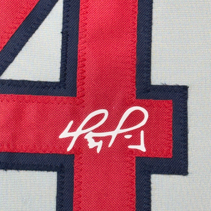 Framed Facsimile Autographed David Ortiz 35x39 Boston Grey Reprint Laser Auto Baseball Jersey