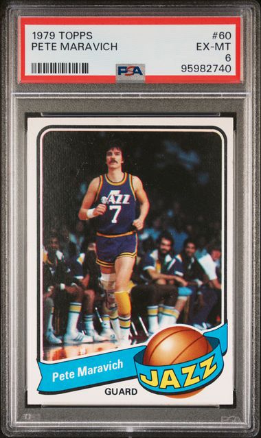 Graded 1979 Topps Pete Maravich #60 Basketball Card PSA 6 EX-MT