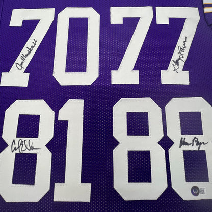 Framed Autographed/Signed Purple People Eaters 35x39 Minnesota Purple Football Jersey Beckett BAS COA