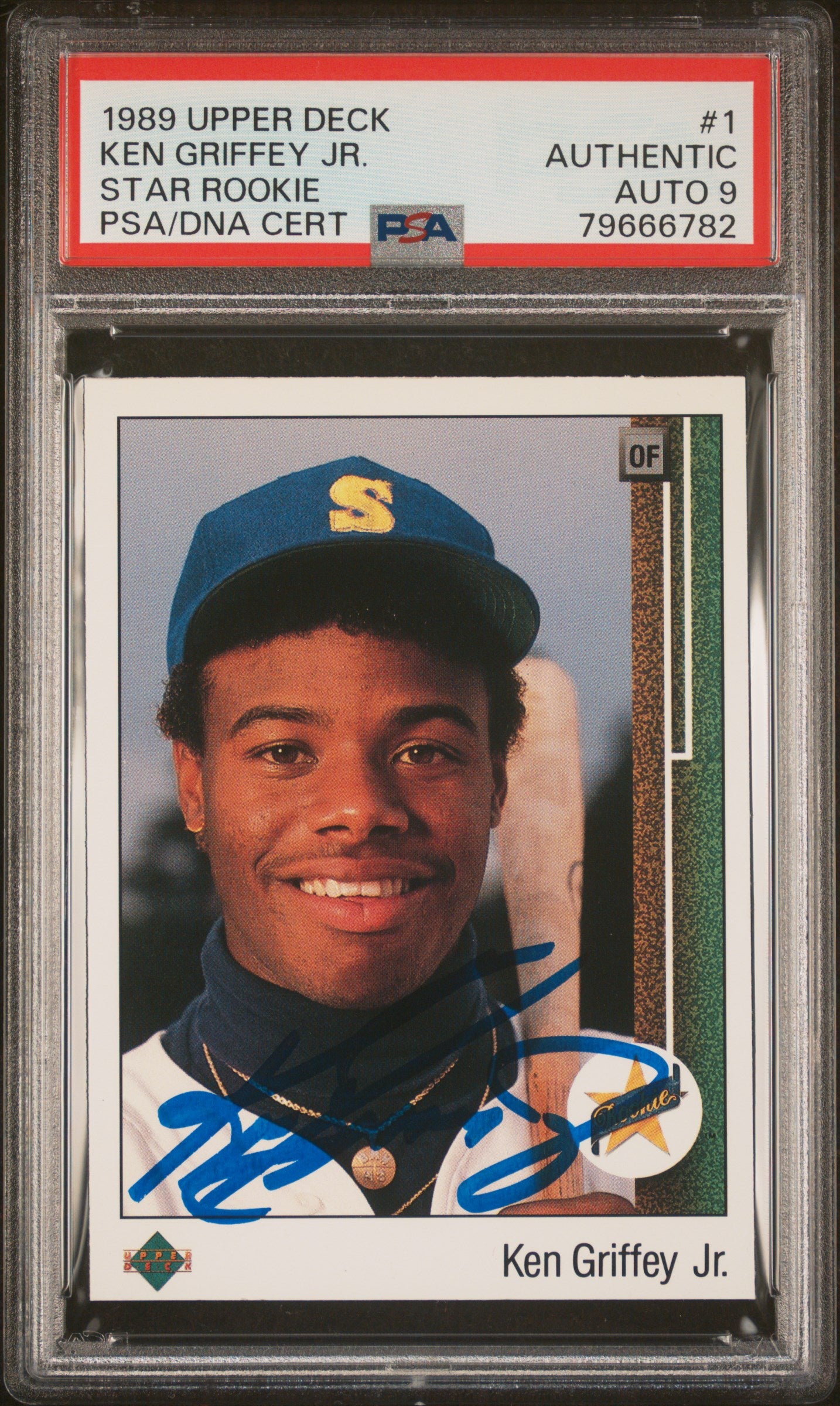 Graded 1989 Upper Deck UD Ken Griffey Jr. #1 Rookie RC Baseball Card PSA 9 Auto Grade Mint