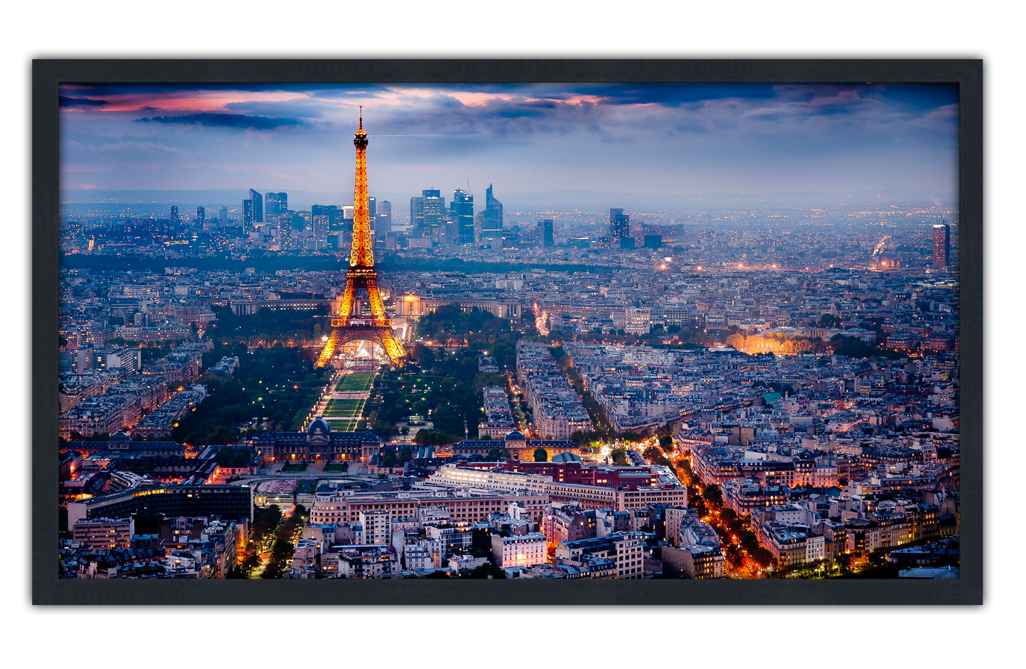 Professionally Framed Paris France Eiffel Tower Paris High-Resolution Panoramic Photo 12x22 Wall Art