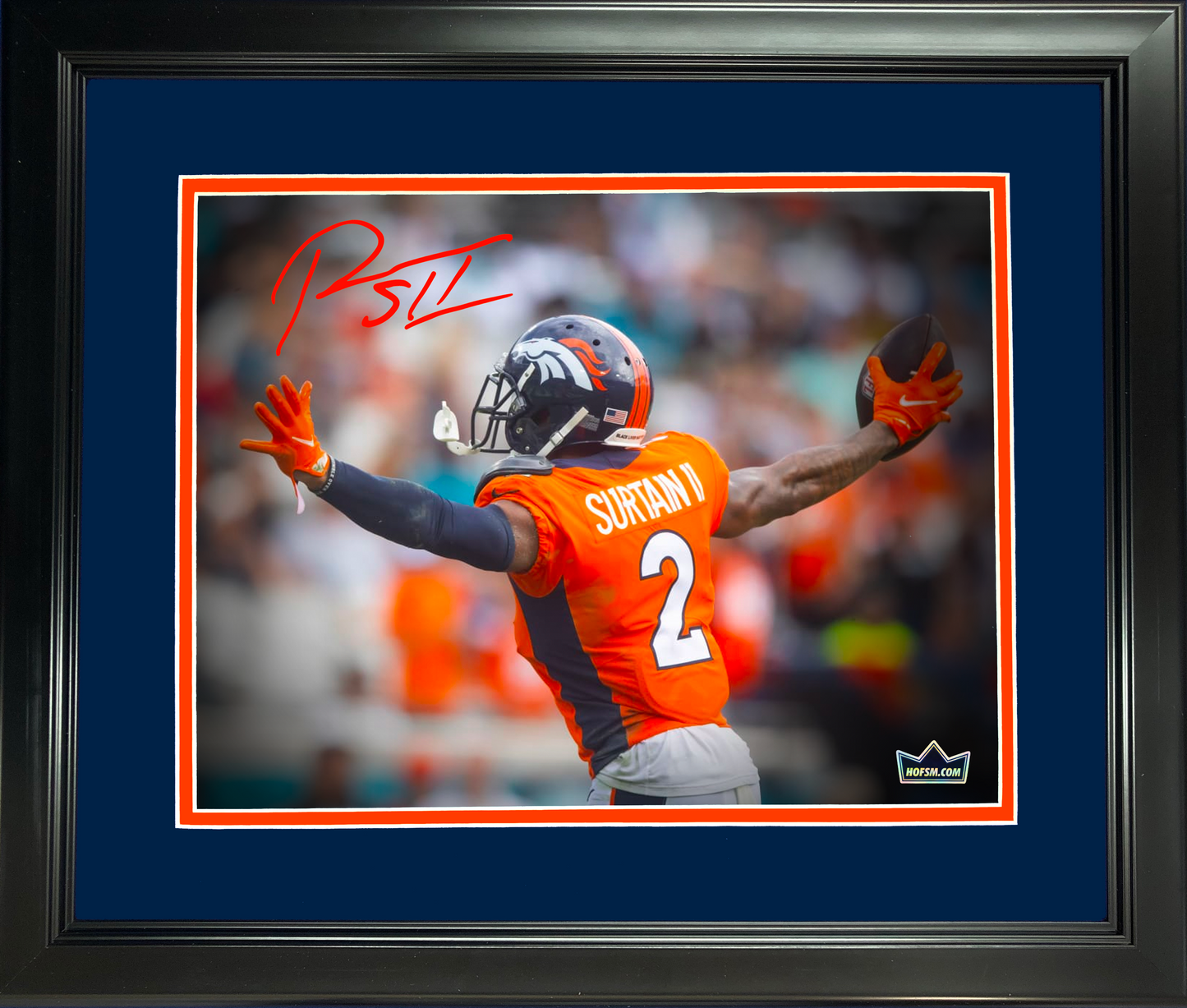 Framed Patrick Surtain II Denver Broncos Facsimile Laser Engraved Signature Auto 11"x14" Football Photo HOFSM Holo