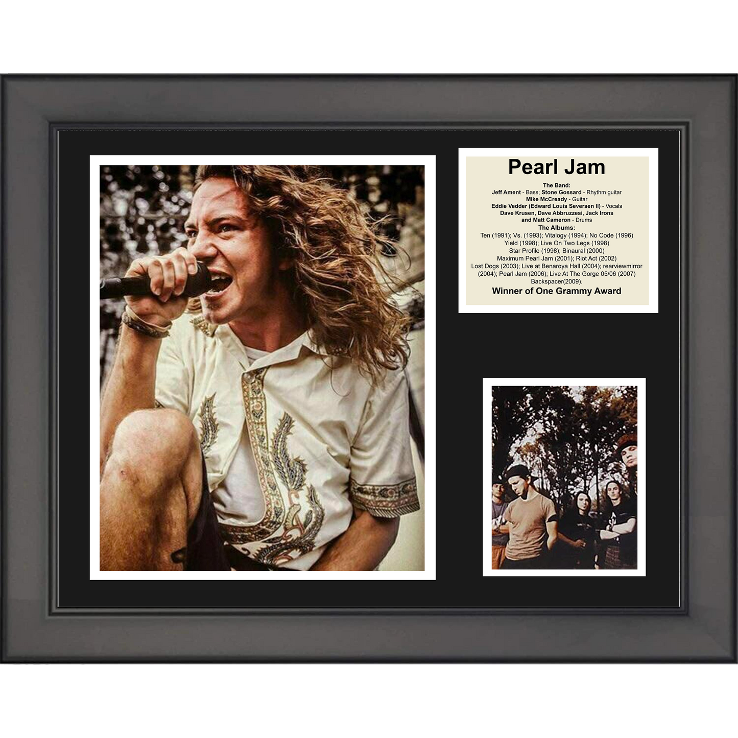Framed Pearl Jam Band Discography 11"x14" Music Three Photo Collage