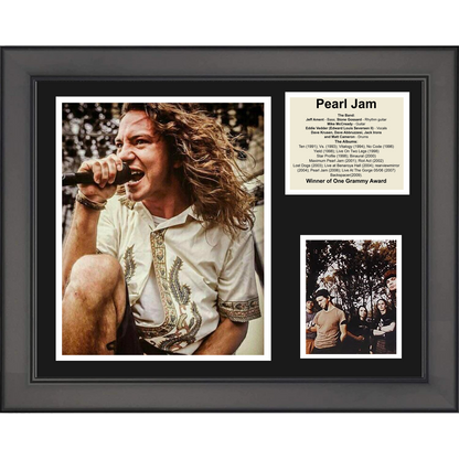 Framed Pearl Jam Band Discography 11"x14" Music Three Photo Collage