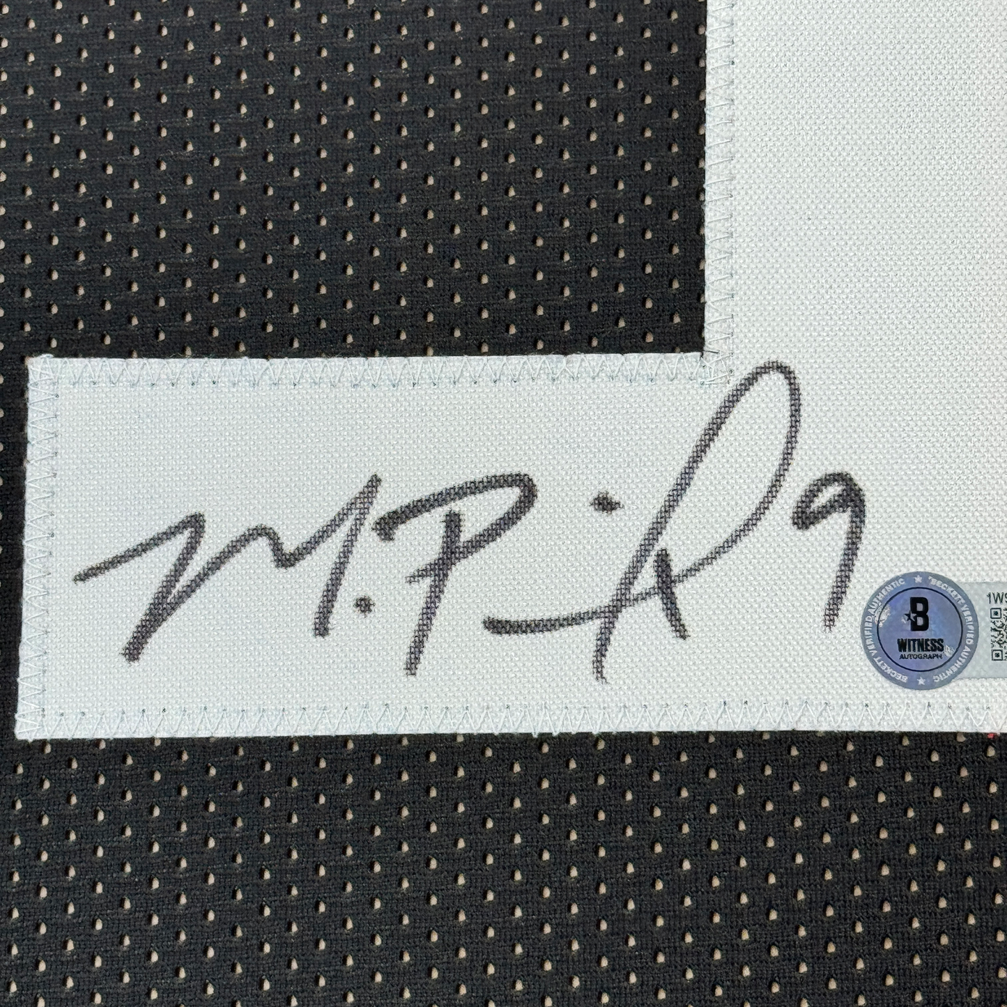Framed Autographed/Signed Michael Penix Jr. 35x39 Atlanta Black Football Jersey Beckett BAS COA