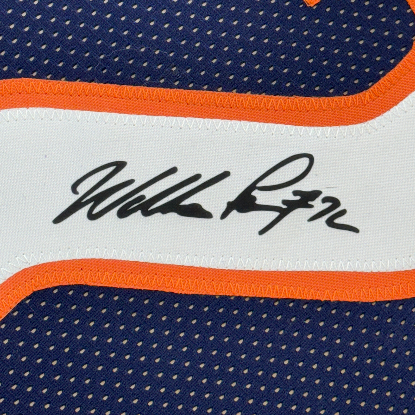 Framed Facsimile Autographed William Perry 35x39 The Refrigerator Chicago Blue Reprint Laser Auto Football Jersey