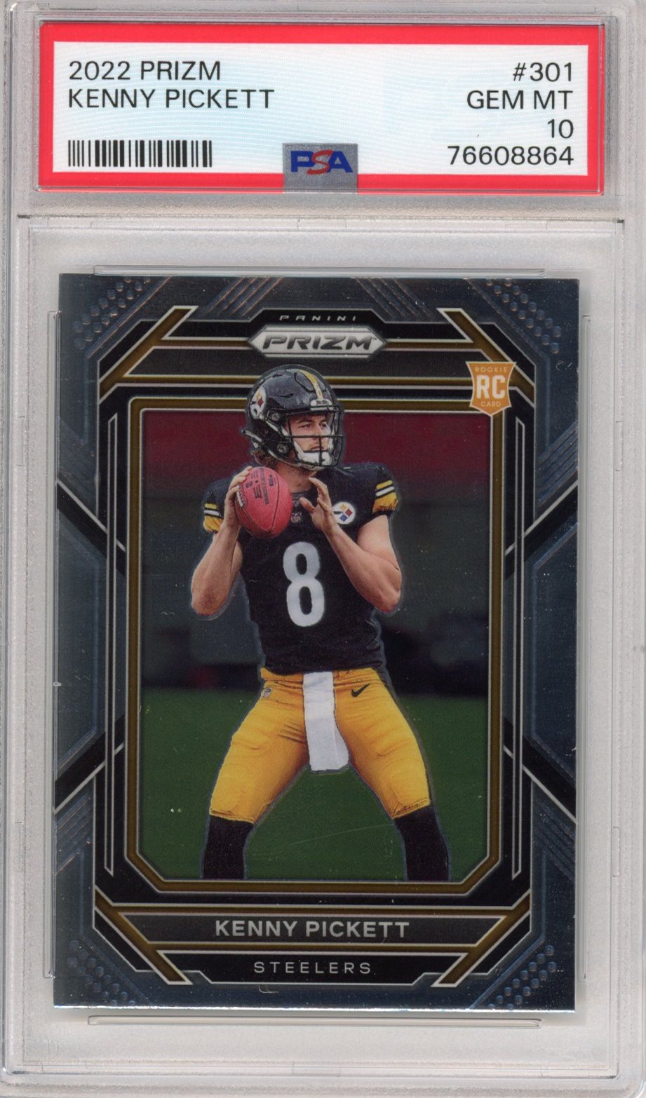 Graded 2022 Panini Prizm Kenny Pickett #301 Rookie RC Football Card PSA 10 Gem Mint