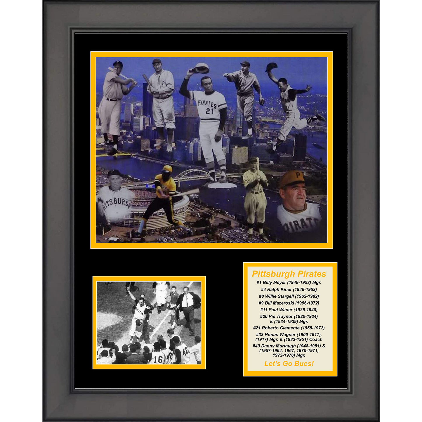 Framed Pittsburgh Pirates All-Time Greats Legends 11"x14"Baseball Three Photo Collage