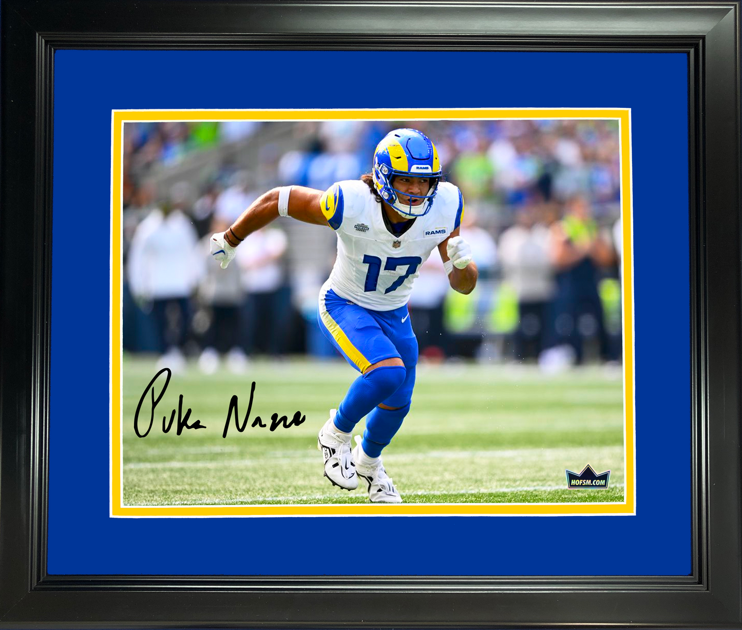 Framed Puka Nacua Los Angeles Rams Facsimile Laser Engraved Signature Auto 11"x14"Football Photo HOFSM Holo