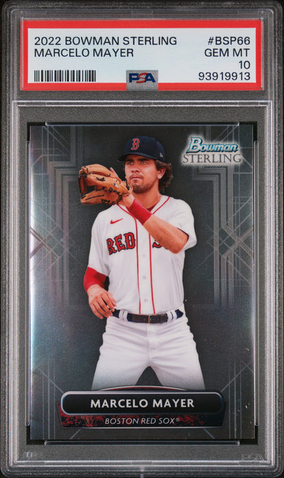 Graded 2022 Topps Bowman Sterling Marcelo Mayer #BSP66 Rookie RC Baseball Card PSA 10 Gem Mint