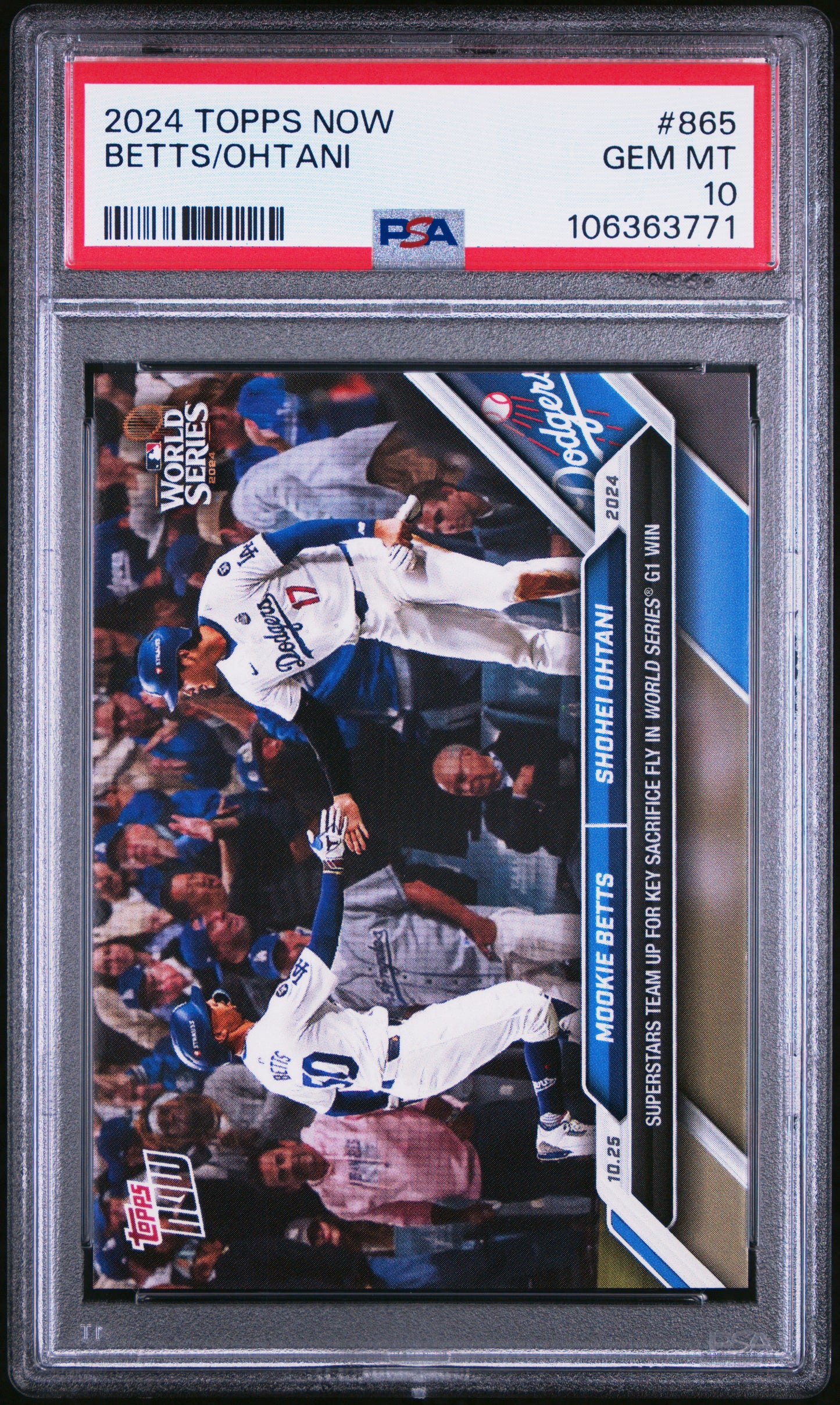 Graded 2024 Topps Now Shohei Ohtani #865 Baseball Card PSA 10 Gem Mint