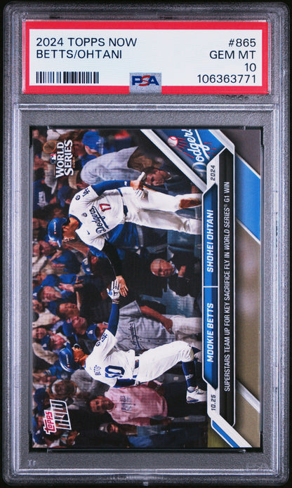 Graded 2024 Topps Now Shohei Ohtani #865 Baseball Card PSA 10 Gem Mint