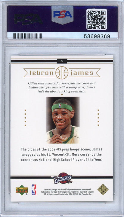 Graded 2003-04 Upper Deck LeBron James #6 Box Set Rookie RC Basketball Card PSA 8 Near Mint